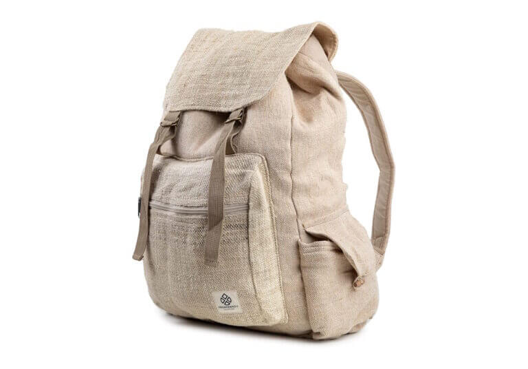 Large Hemp Backpack - Eco Friendly Unisex Rustic Bag